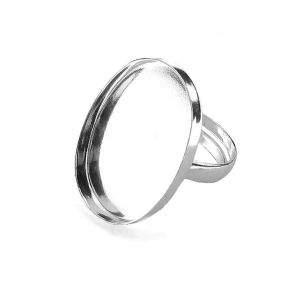 Silber ring cabochon - U-RING FMG 18x25 mm