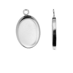 Silber oval cabochon 18MM - CON 1 FMG 13x18 mm