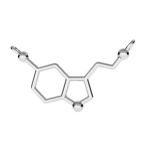 Serotonin chemische formel anhänger, silber 925, ODL-00102 13,5x29 mm