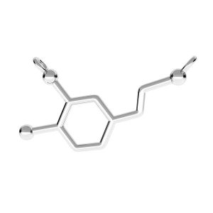 Dopamin chemische formel anhänger, silber 925, ODL-00148