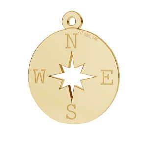 Barmherzigkeit windrose anhänger 14K gold LKZ-00380 - 0,30 mm