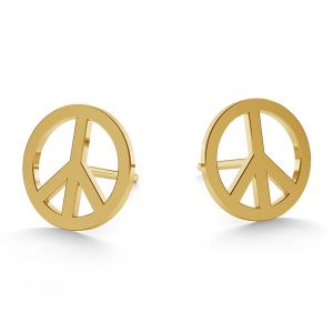 Friedenssymbol ohrringe 14K gold LKZ-00590 KLS - 0,30 mm