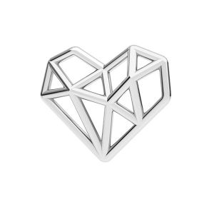 Origami Herz Anhänger Silber, ODL-00299