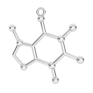 Koffein chemische formel anhänger, silber 925, ODL-00328