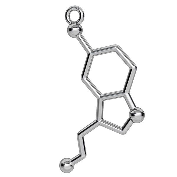 Serotonin chemische formel anhänger, silber 925, ODL-00325