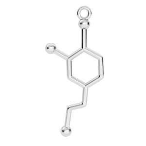 Dopamin chemische formel anhänger, silber 925, ODL-00326