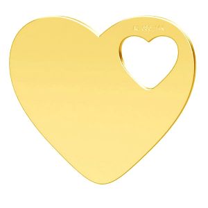 Zwei Herzen anhänger, 14K gold, LKZ-01304 - 0,30