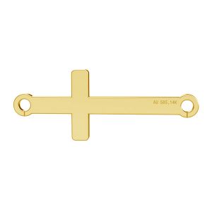 Horizontales Kreuz anhänger, 14K gold, LKZ-00524 - 0,30