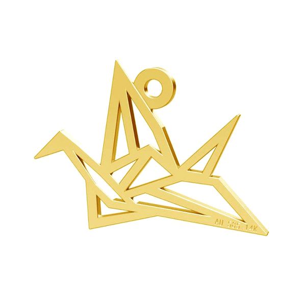 Origami Vogel Anhänger 14k Gold Lkz 00364 030