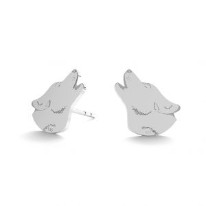 Wolf ohrringe, sterling silber 925, LK-0905 KLS - 0,50
