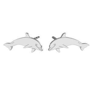 Delphin ohrringe, sterling silber 925, LK-1386 KLS - 0,50
