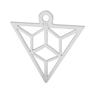 Origami dreieck anhänger silber, LK-1508 - 0,50