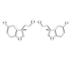 Serotonin chemische formel ohrringe, silber 925, ODL-00463 KLS (L+P)