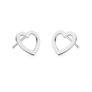 Herz ohrringe, sterling silber 925, LK-2293 KLS - 0,50