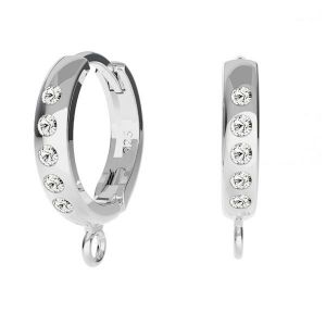 Englischer Haken mit Kristallen - runder Bügel zum Aufhängen*Silber AG 925*OWS-00515 / ODL-00756 BZO 13,5x17 mm ver.2
