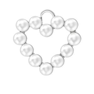 Herz anhänger Swarovski pearls, ODL-00789 24x24,5 mm ver.2