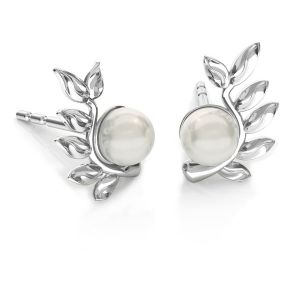 Blätter Ohrringe Swarovski pearls*silber 925*ODL-00791 L+P 6,7x10,5 mm (5818 MM 4)