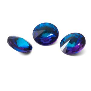 Runden Kristall 12mm, RIVOLI 12 MM GAVBARI SHIMMER BLUE
