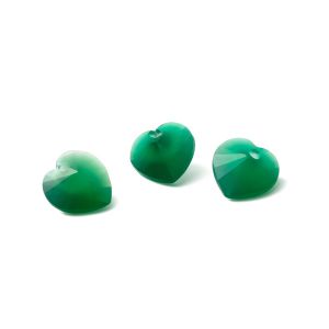 Dunkelgrüne jade HERZ 10 MM GAVBARI, halbedelstein 