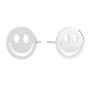 Lächeln emoticon ohrringe, sterling silber 925, KLS LKM-3005 - 0,50 10x10 mm