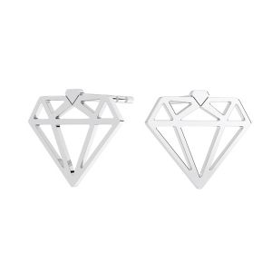 Diamant ohrringe, sterling silber 925, KLS LKM-3010 - 0,50 10,2x11,7 mm