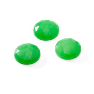Runder Stein, flache rückseite, ROUND ROSE CUT 14,9 mm light green Jade, GAVBARI