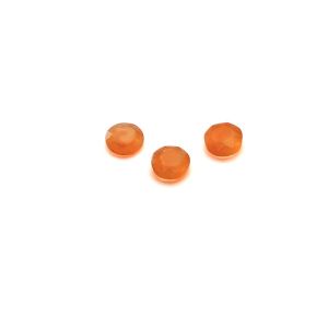 Runder Stein, flache rückseite, 3 mm Orangenjade, GAVBARI