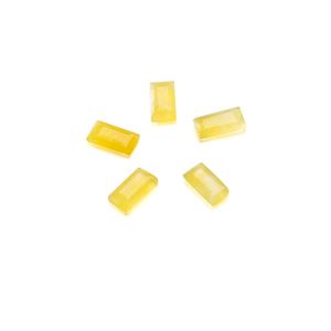 RECHTECK, flache rückseite, Gelb chalzedon 2,5x5 mm, halbedelstein GAVBARI