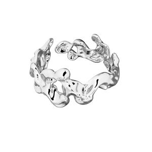 Wellen tropfen ring, silber 925, U-RING OWS-00122 10x19,1 mm