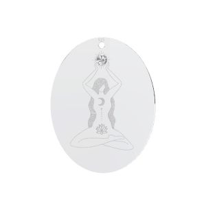 Anhänger meditation mit Gavbari kristall*silber silber 925*LKM-3059 - 0,50 20x25 mm ver.2