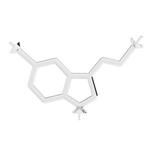 Serotonin chemische formel anhänger, silber 925, ODL-00742 13,5x29 mm