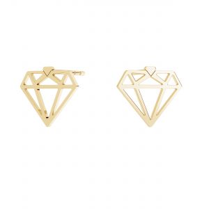 Diamant ohrringe, gold 585, KLS LKZ14K-50115 10,2x11,7 mm - 0,30 mm