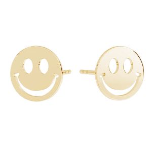 Lächeln emoticon ohrringe, gold 585, KLS LKZ14K-50129 10x10 mm - 0,30 mm