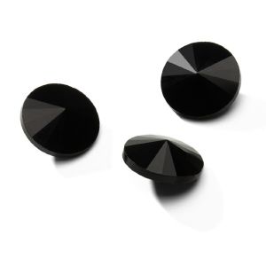 Runden Kristall 12mm, RIVOLI 12 MM GAVBARI CRYSTAL BLACK