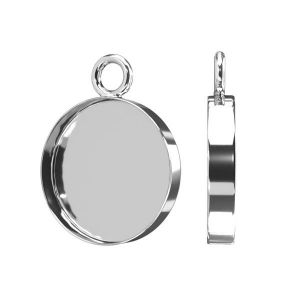 Runde silberne cabochon, sterling silber 925, CON 1 FMG-R 2,2x12 mm