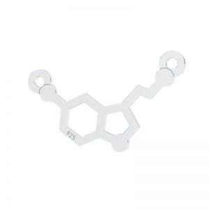 Serotonin chemische formel anhänger, silber 925, LKM-3247 11,1x17,9 mm