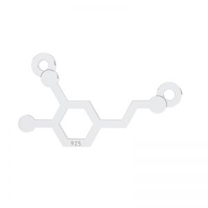 Dopamin chemische formel anhänger, silber 925, LKM-3248 - 05 14,2x18,6 mm