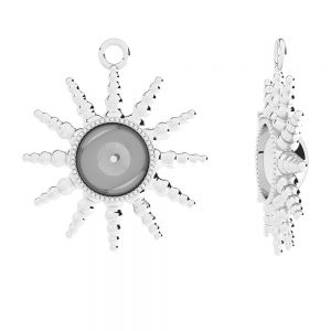 Sonne anhänger - fassung für perle, sterling silber 925, ODL-01225 21x24 mm