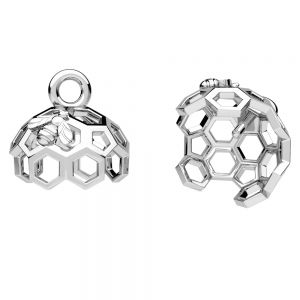 Bienenwabe anhänger - fassung für perle, sterling silber 925, OWS-00399 15x15 mm