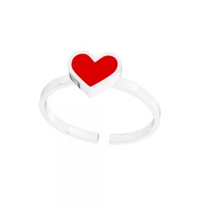Herz ring, farbiges harz*silber 925*U-RING ODL-01117 6,5x20 mm ver.2