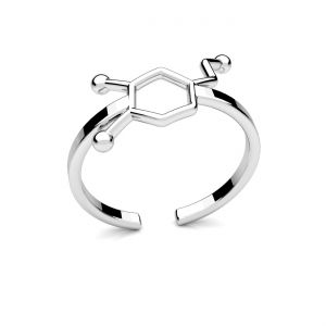 Dopamin chemische formel ring, silber 925, U-RING ODL-00613 10,5x16 mm