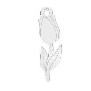 Blume anhänger, sterling silber 925, LKM-3301 - 0,50 5,4x16,8 mm