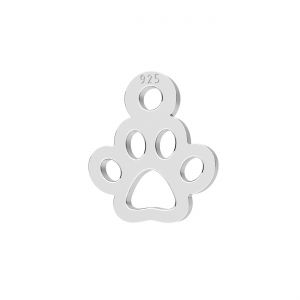 Hund pfote mini anhänger, silber 925, LKM-3271 - 0,50 6,8x7,8 mm