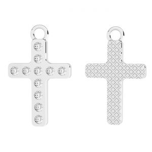 Kreuz mit kristall, sterling silber 925, OWS-00244 ver.2 12,3x20 mm