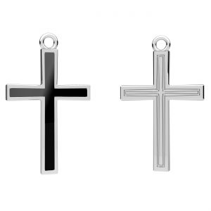 Kreuz anhänger, schwarz harz*silber 925*CON-1 ODL-01359 16,1x26,4 mm ver.2
