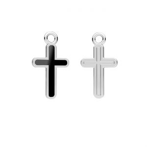 Kreuz anhänger, schwarz harz*silber 925*CON-1 ODL-01460 8,5x15,2 mm ver.2