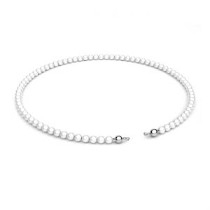 Halskettenbasis mit 84 Gavbari muschelperlen 4 mm*sterling silber 925*EL 52 4x350 mm