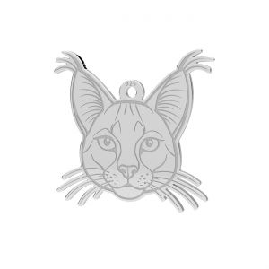 Karakal katze anhänger, sterling silber 925, LKM-3392 - 05 9,4x14,5 mm