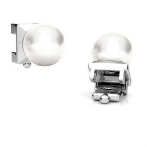 Austauschbarer anhänger - weiße perle, silber 925, OWS-00583 5,2x5,2 mm ver.2