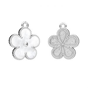 Anh&auml;nger - Vergissmeinnicht-Blume mit Wei&szlig;em Harz AG 925*CON-1 ODL-01375 15x17,3 mm ver.4